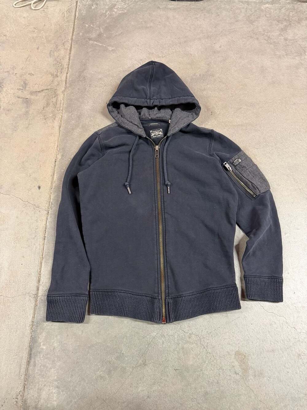 Diesel Zip Up Hoodie Size S Blue Cotton Blend